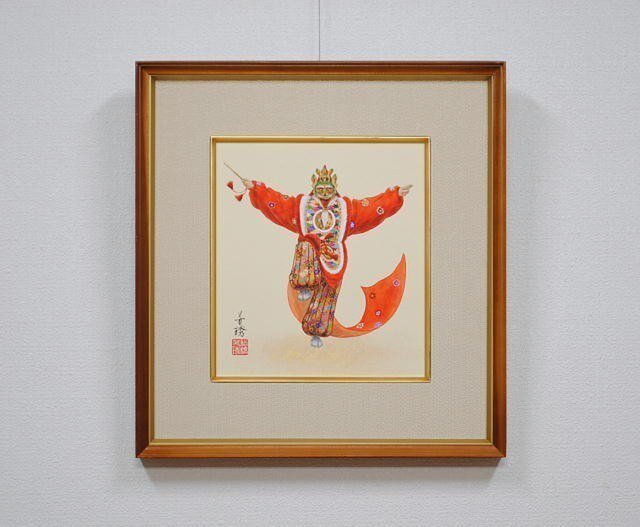 日本画色紙 「蘭陵王」の画像1枚目