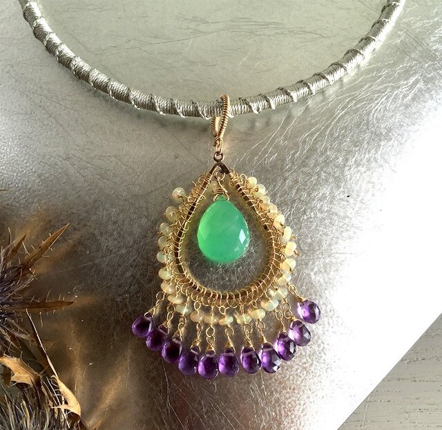 PEACOCK ☆クリソプレーズ・アメシスト ペンダントトップ | iichi 日々