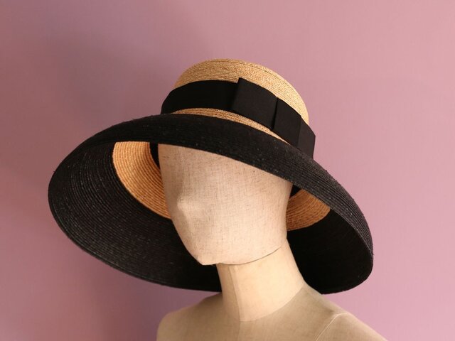 カサブランカスタイルの麦わら帽子 Two-Tone Holly ツートーン ハリー