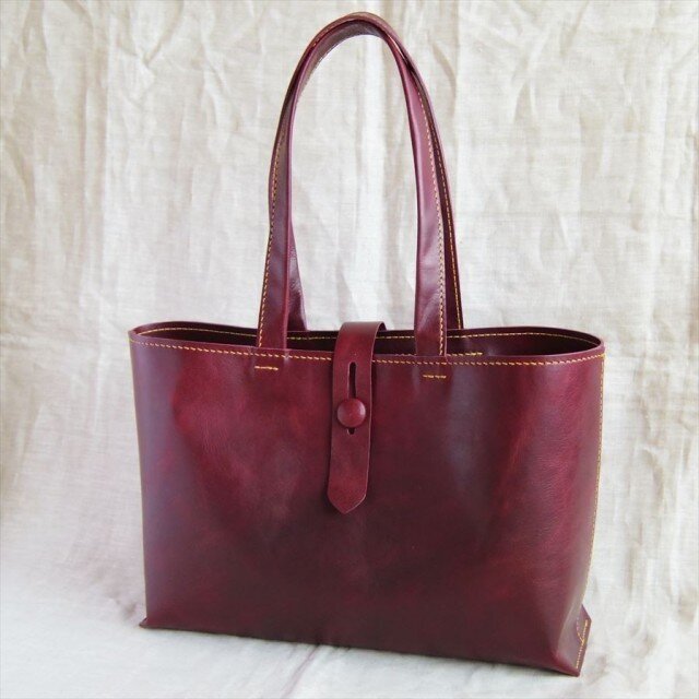 【M様オーダー品】ラクダ革のしっかりＡ４トートバッグ（ボルドー）