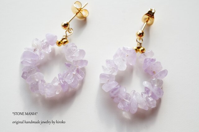 ♡ラベンダーアメジスト♡circle pierce♡の画像1枚目