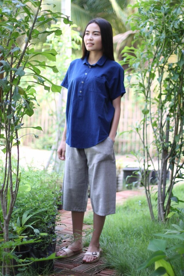 メンズ・インディゴ・シャツ