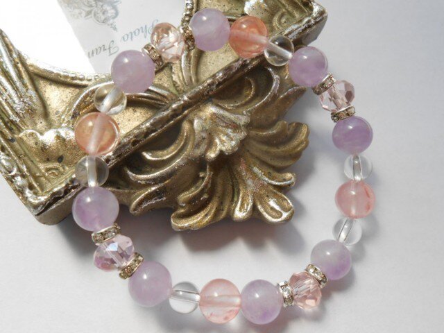 ラベンダーアメジスト・チェリークォーツブレスレット | iichi 日々の