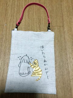 刺繍小さいトート(ないたらあかんで~)の画像1枚目