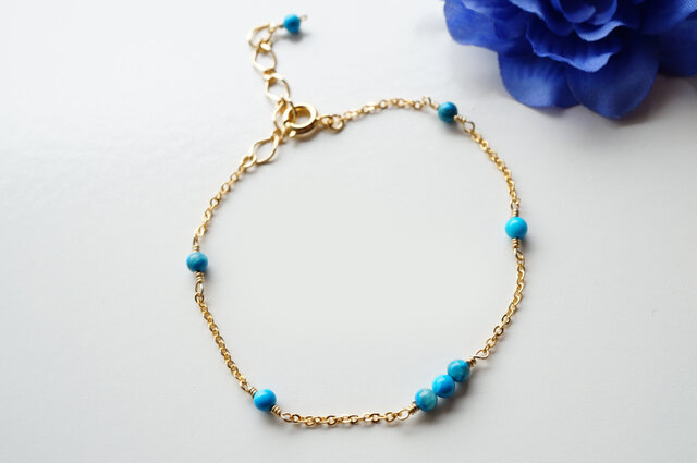 ターコイズ ブレスレット Turquoise bracelet B0031の画像1枚目