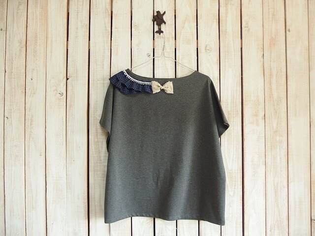 コラージュTシャツ/チャコール Cの画像1枚目
