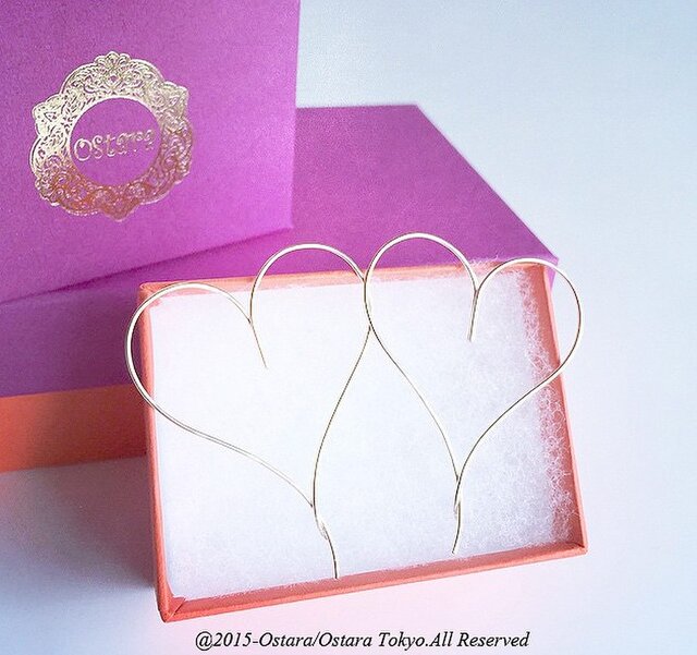 【14KGF】Earrings,Simple Heartの画像1枚目