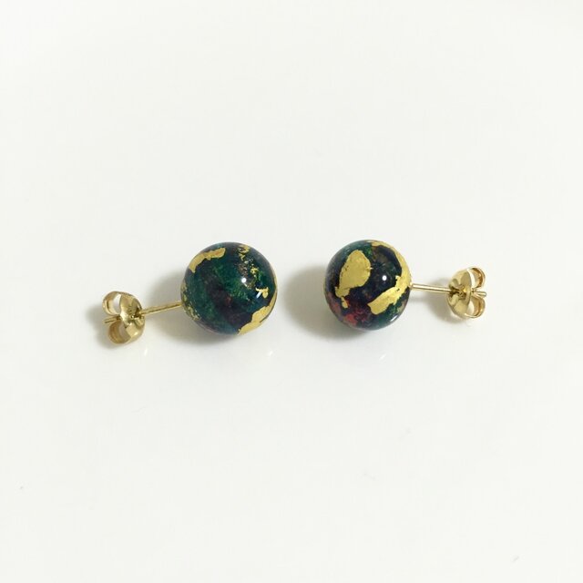 紅緑金とんぼK18ピアス ⑥の画像1枚目