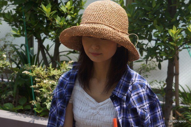 ラフィア細編み キャペリン(Mさま専用)ナチュラルベージュの画像1枚目