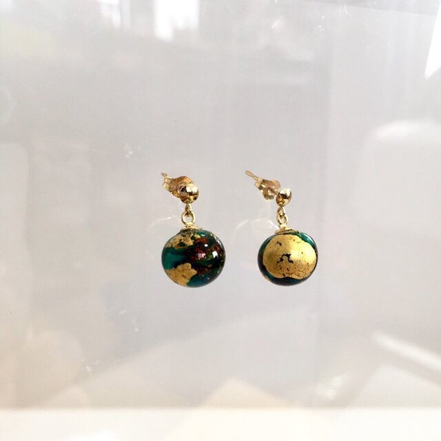 紅緑金とんぼK18ブラピアス 20の画像1枚目