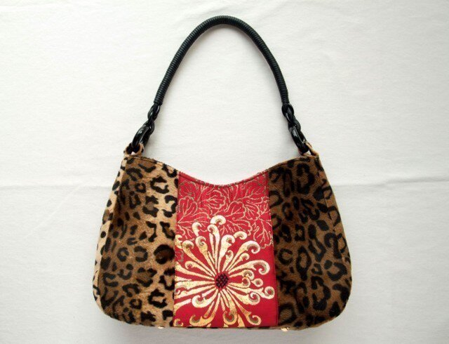 Leopard bag 菊とレオパードのバッグの画像1枚目