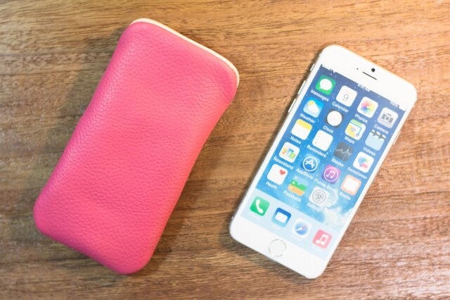 Iphone6レザーケース サクラピンク Iichi ハンドメイド クラフト作品 手仕事品の通販