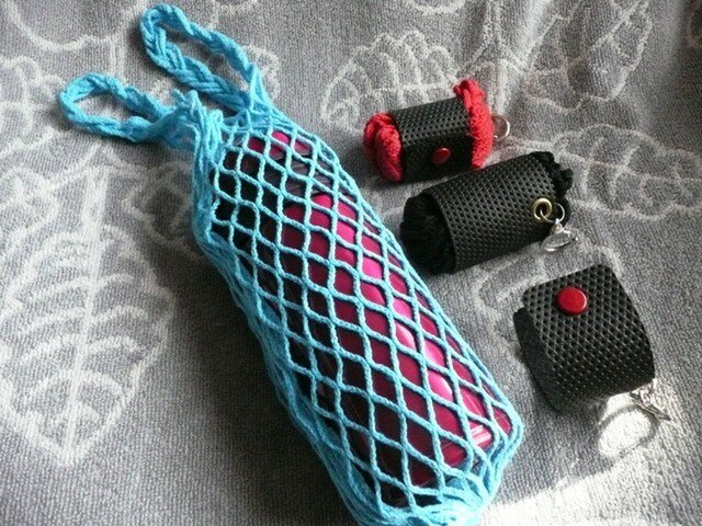 ちょっとおでかけネットバッグ(革ホルダー付き)の画像1枚目