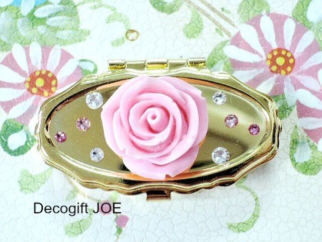 ピルケース スワロフスキーきらきら ローズ(中サイズ)Gの画像1枚目
