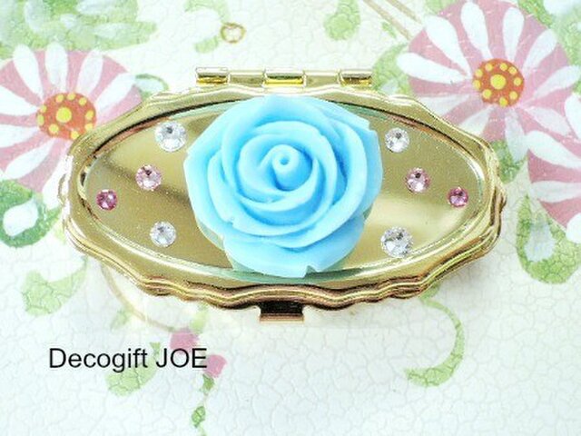 ピルケース スワロフスキーきらきら ローズ(中サイズ)Kの画像1枚目