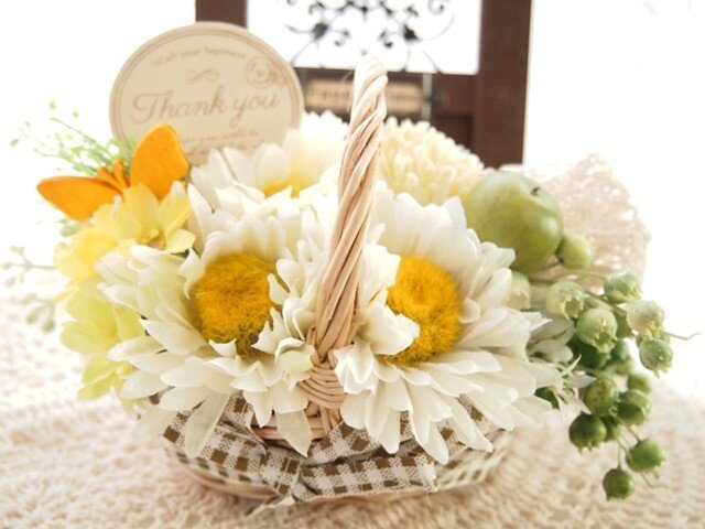 SOLD OUT*ナチュラルが優しい花かごアップルベリーRの画像1枚目