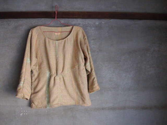 手織り/cotton sweater▽マスカットイエロー(+orの画像1枚目