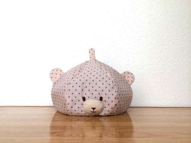 こども∞くまベレー帽 星グレイッシュピンクの画像1枚目