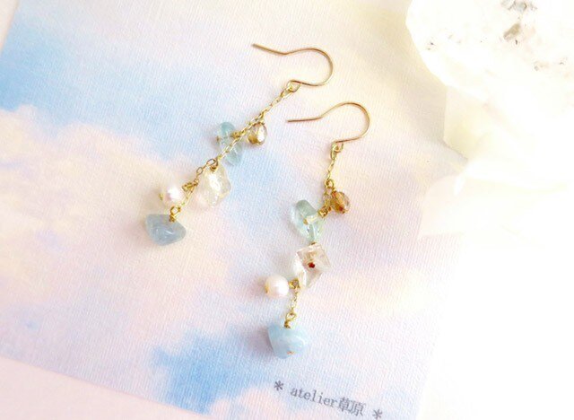 *14kgf*海の贈り物*アクアマリン×シトリン*天然石*の画像1枚目