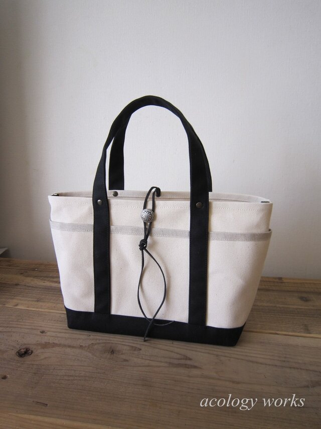 SALE「ポケットtote」 S+ キナリ×ブラックの画像1枚目