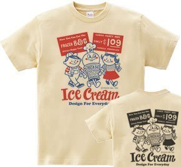 アイスクリームBoy&Girl☆ 両面 Tシャツ WS~WM•S~XL Tシャツ【受注生産品】の画像1枚目