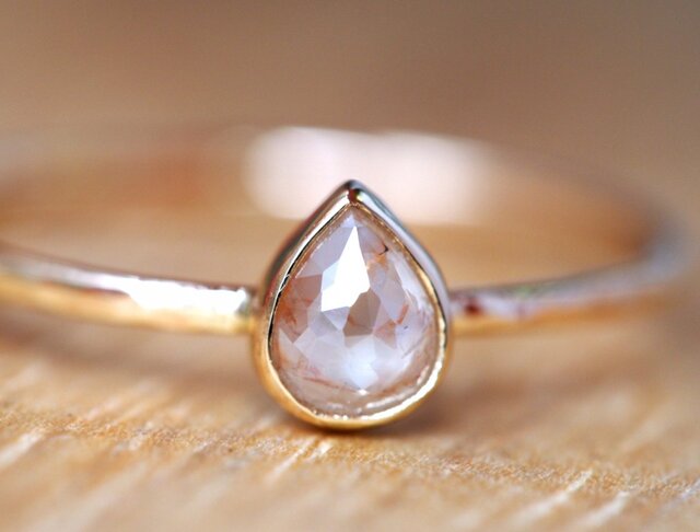 Pink Pear Diamond Ringの画像1枚目