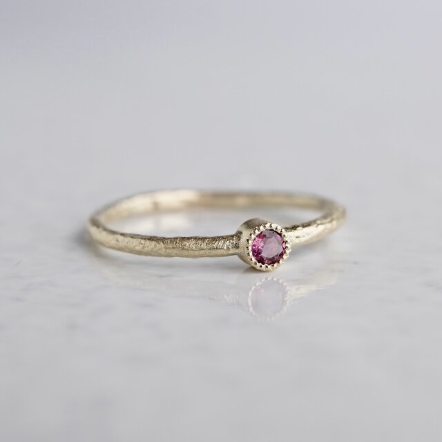 Pink tourmaline birthstone ring [R050K10PT]