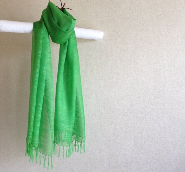 手染めシルクストール green greenの画像1枚目