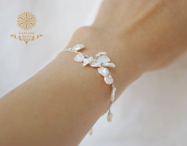 淡水花びらパール*Braceletの画像1枚目
