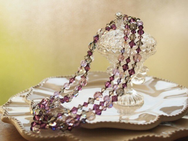 Swarovski * グレープ色のネックレス Pur.2の画像1枚目