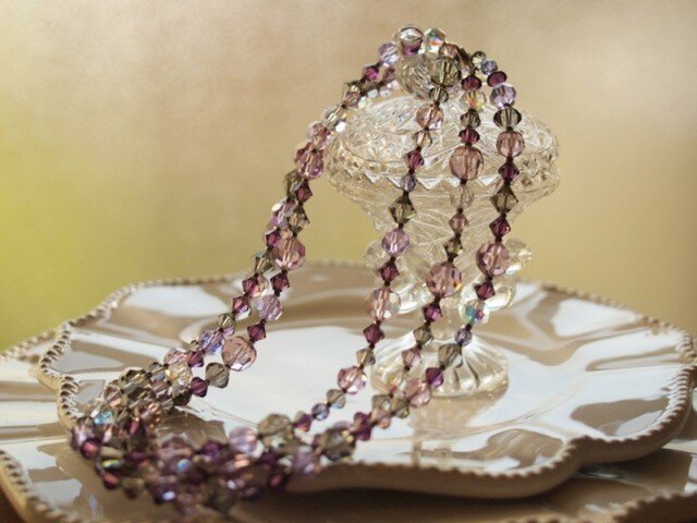 Swarovski * グレープ色のネックレス Pur1の画像1枚目