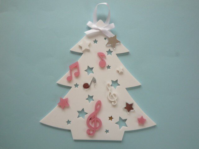 アクリルのクリスマスツリー(壁掛)№3の画像1枚目
