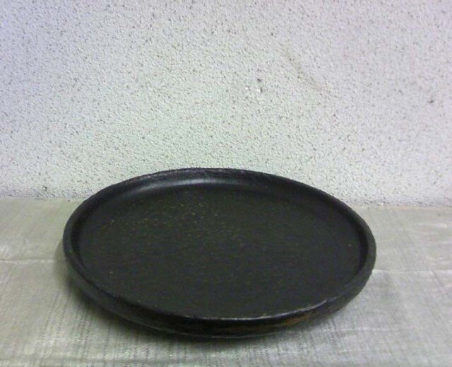 拭き漆栃古び一尺丸盆の画像1枚目