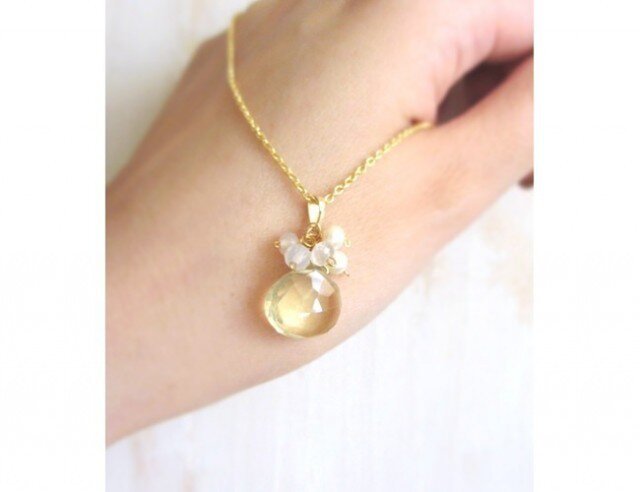 14kgfレモンクォーツ ピアスチャーム&ネックレスチャーム K5レモンクォーツピアスセット｜ピアスチャーム｜アガット 公式