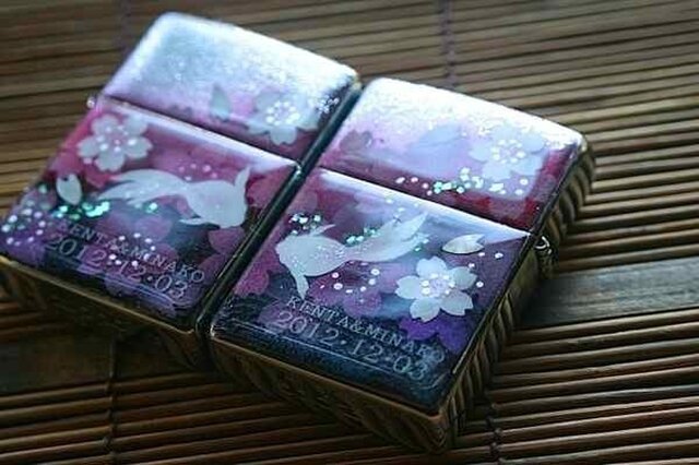 送料無料】匠の技！和柄ペアzippo「雨」(ペア2個セット | iichi 日々の