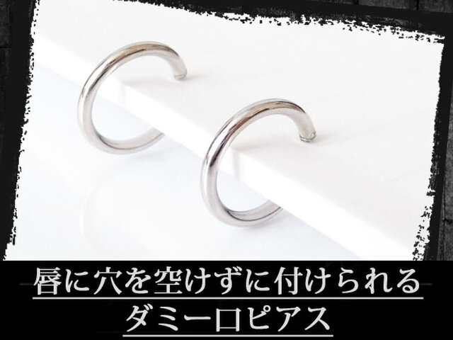 ゴシックパンク系偽口ピアス ダミー口ピアス銀 ２個セット Iichi ハンドメイド クラフト作品 手仕事品の通販