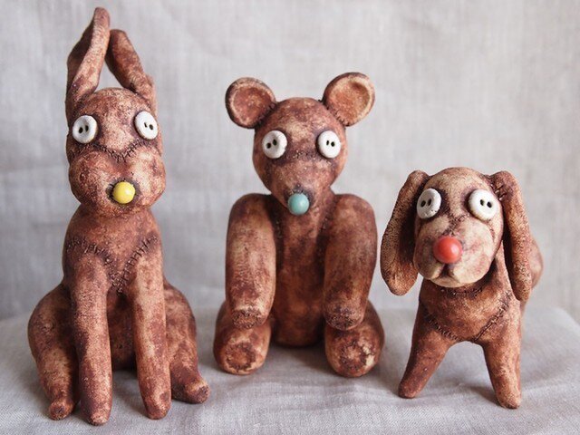 陶のぬいぐるみ（イヌのDoggy） | iichi 日々の暮らしを心地よくする