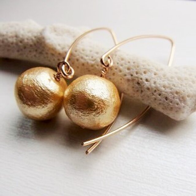Ball コットンパール Vピアス 14KGF | iichi 日々の暮らしを心地よく 