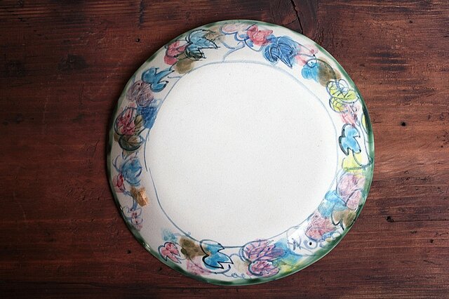 絵皿　朝顔　夏風景　骨董品　稀少！ it-5576a1682afc4-1200.jpg