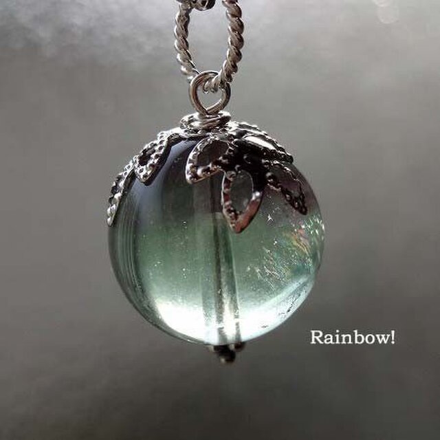 虹入り*フローライト*ネックレストップ★silver925★fの画像1枚目