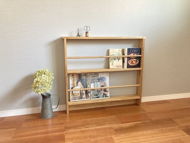 2段ブックシェルフワイド ダークウォルナット | iichi 日々の暮らしを