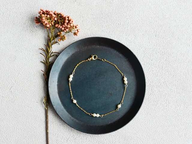 K14gf ブレスレット】華奢 シンプル パール | iichi 日々の暮らしを
