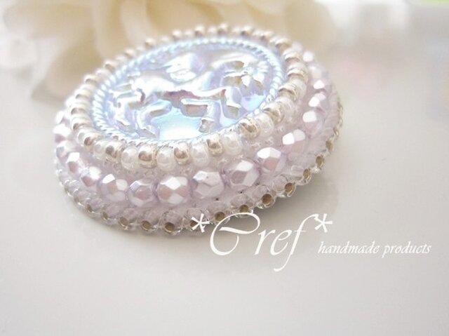 ☆一点モノ☆チェコガラス細工のビーズ刺繍ブローチor帯留め②