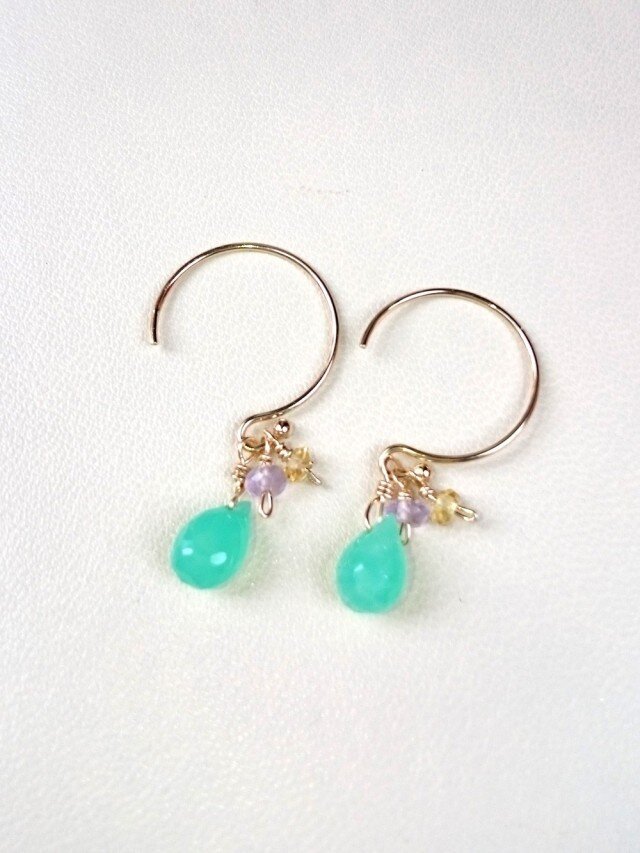 k14gfクリソプレーズのピアス