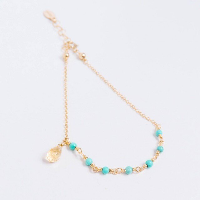 14kgf/Turquoise&Citrineブレスレットの画像1枚目