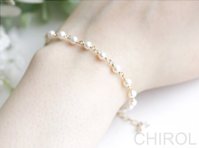 14kgfアクアプレーズ、淡水パールブレスレット 14kgfアクアプレーズ、淡水パールブレスレット
