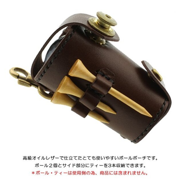 ゴルフボール革ポーチ 赤 ゴルフボールケース ボール付き 3個 ティー セット PUレザー