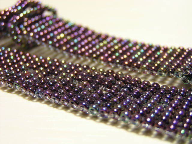ビーズ織の時計ベルト(15mm) オーロラ加工の画像1枚目