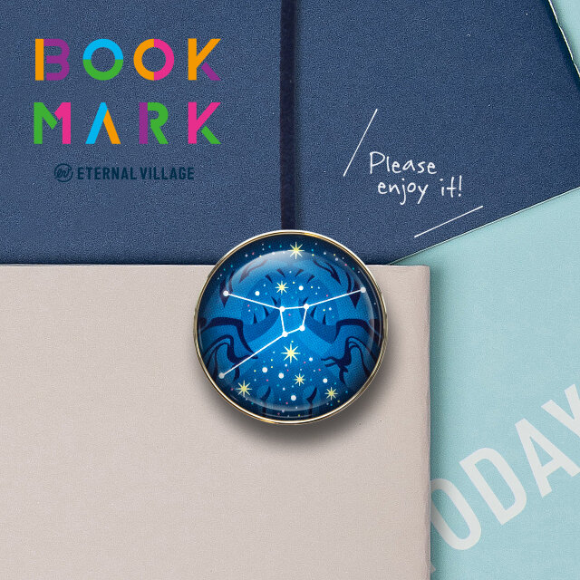 蟹座のクリップ型しおり　栞　ブックマーカー　ブックマーク　No.158