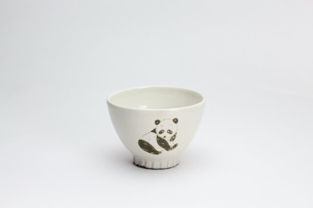 粉引茶碗 -(小)- (ぱんだ)の画像1枚目